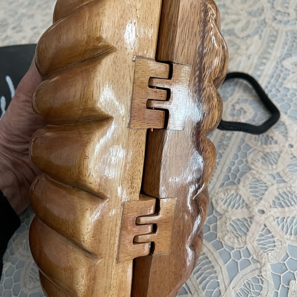 Timmy Woods of Beverly Hills wood bag 9”x9” - Picture 3 of 5